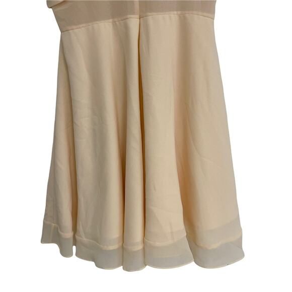 ASOS Sheer & Solid Skater Dress Bridal Wedding Cocktail Cream Feminine Mesh SZ 8 - Picture 6 of 13